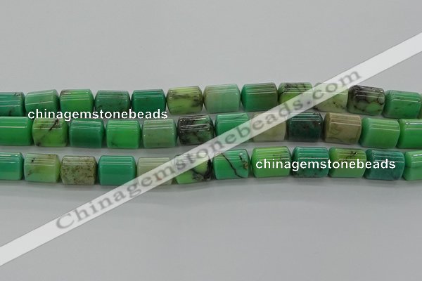 CTB516 15.5 inches 10*13mm triangle grass agate beads wholesale