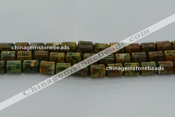 CTB530 15.5 inches 10*13mm triangle rhyolite beads wholesale