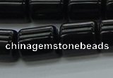 CTB545 15.5 inches 10*13mm triangle black agate beads wholesale