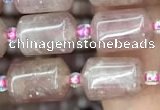 CTB604 15.5 inches 8*12mm tube strawberry quartz beads wholesale