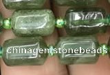 CTB605 15.5 inches 7*11mm tube green strawberry quartz beads wholesale