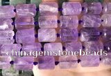 CTB651 15.5 inches 12*16mm faceted tube amethyst beads