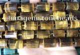 CTB657 15.5 inches 12*16mm faceted tube yellow tiger eye beads