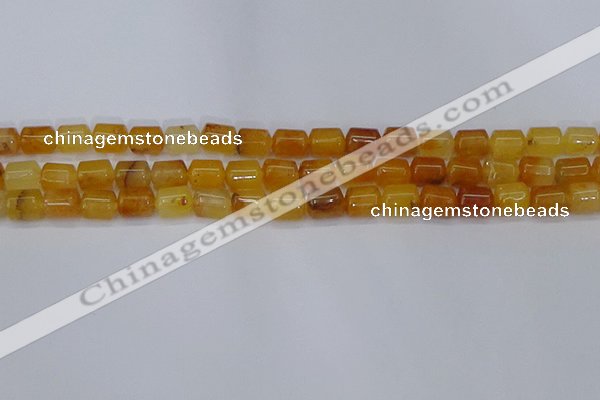 CTB702 15.5 inches 6*8mm tube yellow jade beads wholesale