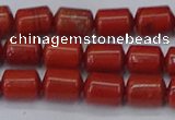 CTB709 15.5 inches 6*8mm tube red jasper beads wholesale