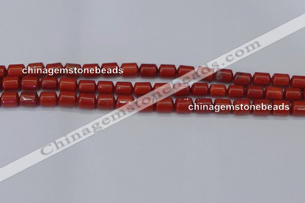 CTB709 15.5 inches 6*8mm tube red jasper beads wholesale