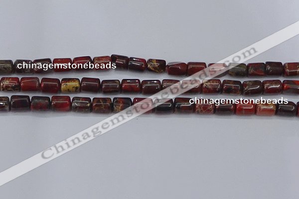 CTB710 15.5 inches 6*8mm tube poppy jasper beads wholesale