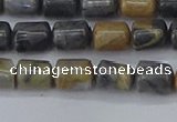 CTB712 15.5 inches 6*8mm tube black picasso jasper beads wholesale