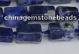 CTB735 15.5 inches 6*10mm - 8*12mm faceted tube sodalite beads