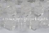 CTB750 15.5 inches 6*10mm - 8*12mm faceted tube white crystal beads