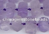 CTB752 15.5 inches 6*10mm - 8*12mm faceted tube lavender amethyst beads