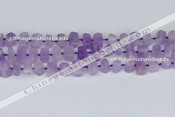 CTB752 15.5 inches 6*10mm - 8*12mm faceted tube lavender amethyst beads