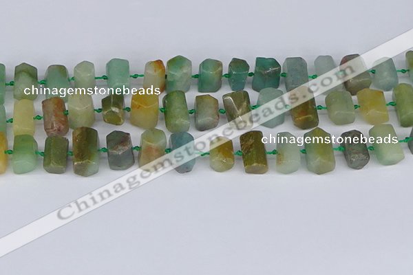 CTB755 6*10mm - 8*12mm faceted tube blue & green kyanite beads