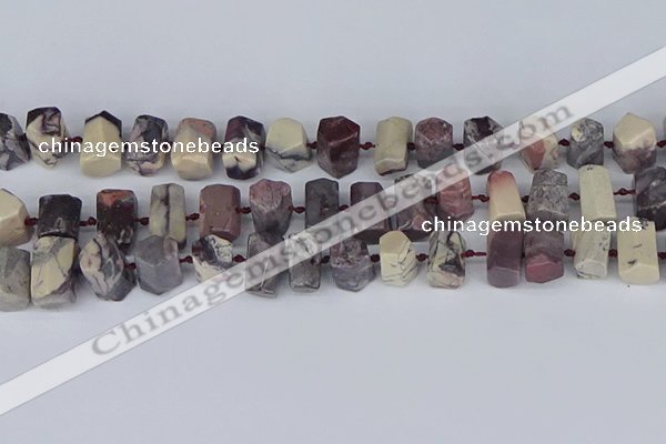 CTB760 6*10mm - 8*12mm faceted tube purple striped jasper beads