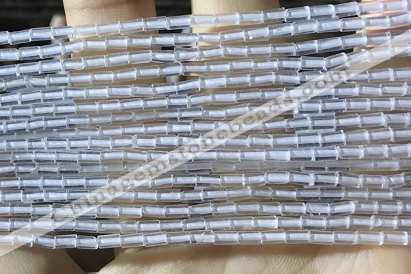 CTB810 15.5 inches 2*4mm tube white crystal beads wholesale