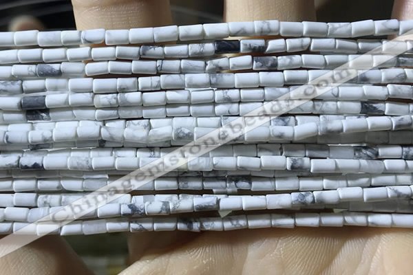 CTB811 15.5 inches 2*4mm tube white howlite beads wholesale