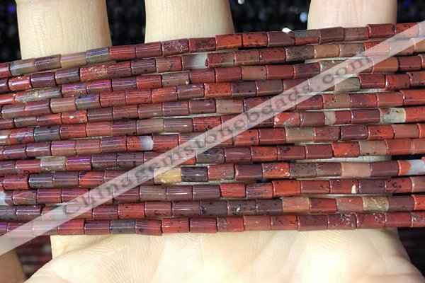 CTB815 15.5 inches 2*4mm tube red jasper beads wholesale