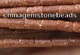 CTB821 15.5 inches 2*4mm tube goldstone beads wholesale