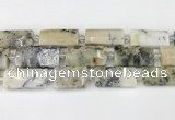 CTB850 13*25mm - 15*28mm faceted flat tube gemstone beads