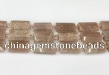 CTB861 13*25mm - 15*28mm faceted flat tube moonstone beads