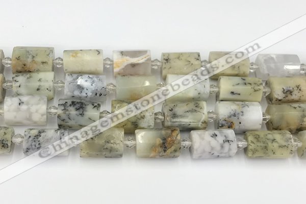 CTB870 13*25mm - 14*19mm faceted tube gemstone beads