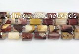 CTB873 13*25mm - 14*19mm faceted tube mookaite beads