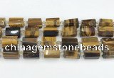 CTB874 13*25mm - 14*19mm faceted tube yellow tiger eye beads