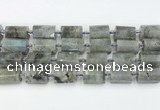 CTB878 13*25mm - 14*19mm faceted tube labradorite beads