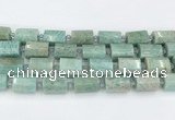 CTB882 13*25mm - 14*19mm faceted tube amazonite beads