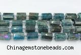 CTB888 15.5 inches 13*25mm - 14*19mm faceted tube apatite beads