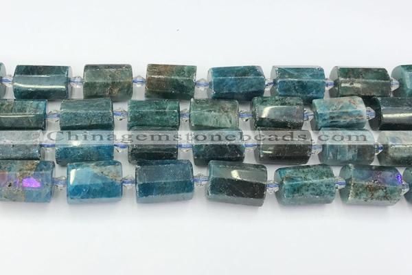 CTB888 15.5 inches 13*25mm - 14*19mm faceted tube apatite beads