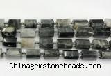 CTB891 15.5 inches 13*25mm - 14*19mm faceted tube eagle eye jasper beads