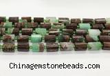 CTB896 15.5 inches 10*14mm faceted tube Australia chrysoprase beads