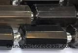 CTB906 15 inches 10*16mm faceted tube smoky quartz beads