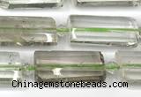 CTB915 13*25mm - 15*28mm faceted flat tube phantom quartz beads