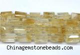 CTB944 15 inches 13*25mm - 14*19mm faceted tube citrine beads