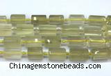 CTB945 15 inches 13*25mm - 14*19mm faceted tube lemon quartz beads