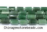 CTB948 15 inches 13*25mm - 14*19mm faceted tube green aventurine beads