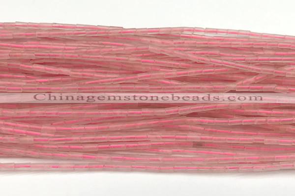 CTB969 15 inches 2*4mm tube rose quartz beads