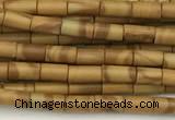 CTB976 15 inches 2*4mm tube wooden jasper beads