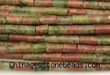 CTB984 15 inches 2*4mm tube unakite beads