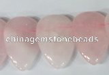 CTD01 Top drilled 22*30mm flat teardrop rose quartz beads