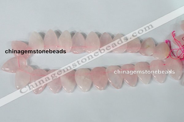 CTD01 Top drilled 22*30mm flat teardrop rose quartz beads