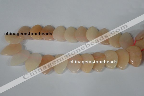 CTD02 Top drilled 22*30mm flat teardrop pink aventurine beads