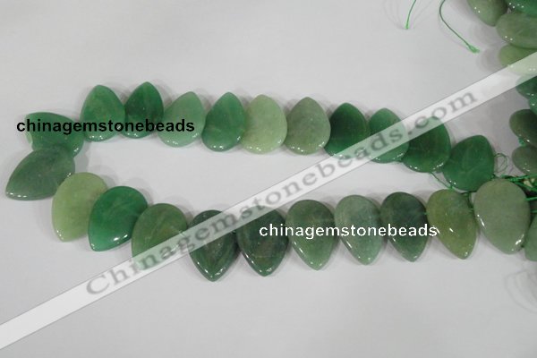 CTD04 Top drilled 22*30mm flat teardrop green aventurine beads