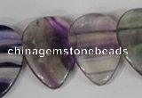 CTD06 Top drilled 22*30mm flat teardrop fluorite gemstone beads