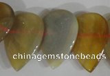 CTD08 Top drilled 22*30mm flat teardrop agate gemstone beads