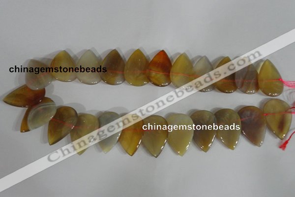 CTD08 Top drilled 22*30mm flat teardrop agate gemstone beads