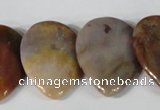 CTD10 Top drilled 22*30mm flat teardrop jasper gemstone beads