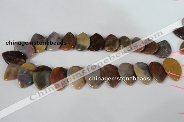 CTD10 Top drilled 22*30mm flat teardrop jasper gemstone beads